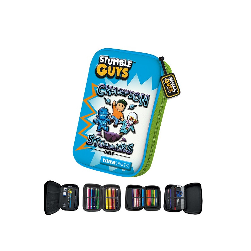 Astuccio completo 1 zip rigido ONE TIME TINTAUNITA Stumble guys Azzurro