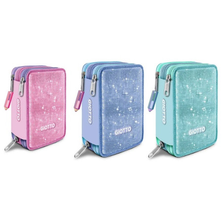 Astuccio completo 3 zip giotto glitter