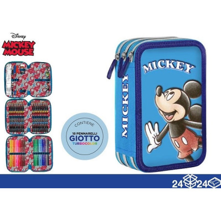 Astuccio completo 3 zip Mickey Be smart