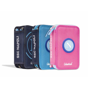 Astuccio completo 3 zip Napoli  SSC (solo rosa)
