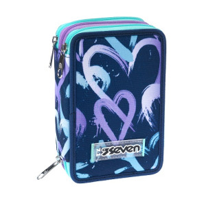 Astuccio completo 3 zip Seven crystal purple
