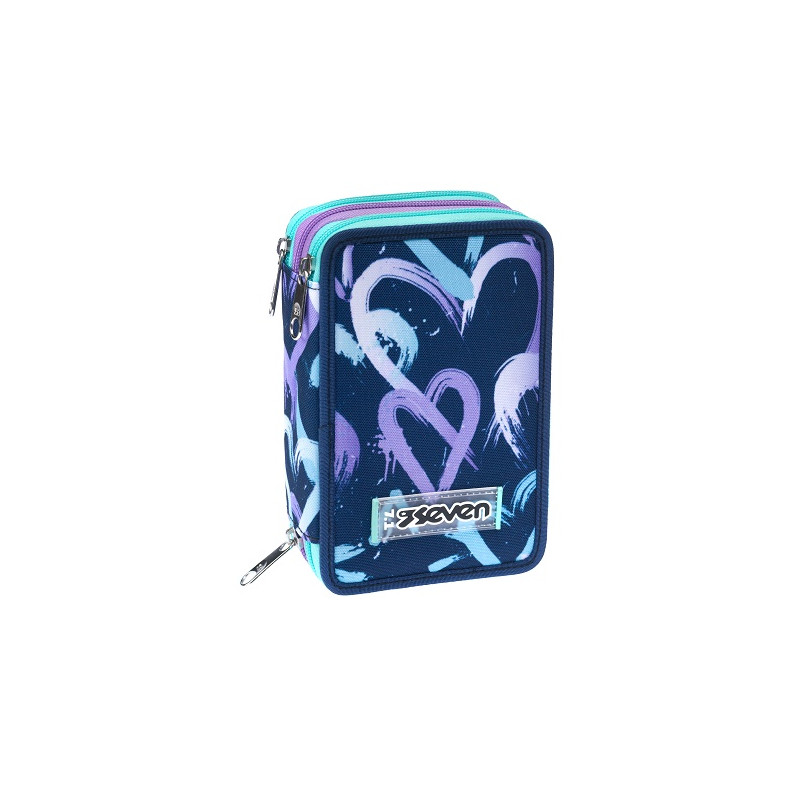 Astuccio completo 3 zip Seven crystal purple
