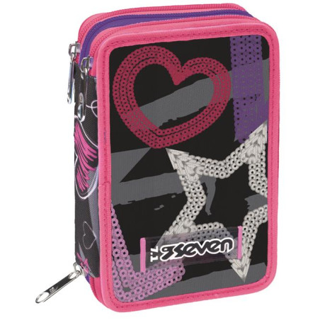 Astuccio completo 3 zip Seven draft heart
