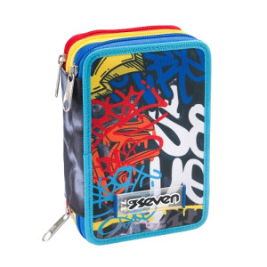 Astuccio completo 3 zip Seven mark on boy
