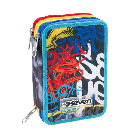 Astuccio completo 3 zip Seven mark on boy