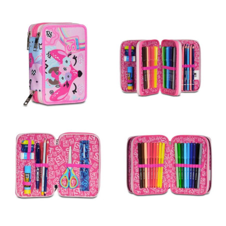 Astuccio completo 3 zip Seven SJ GANG raspberry pinkhugs