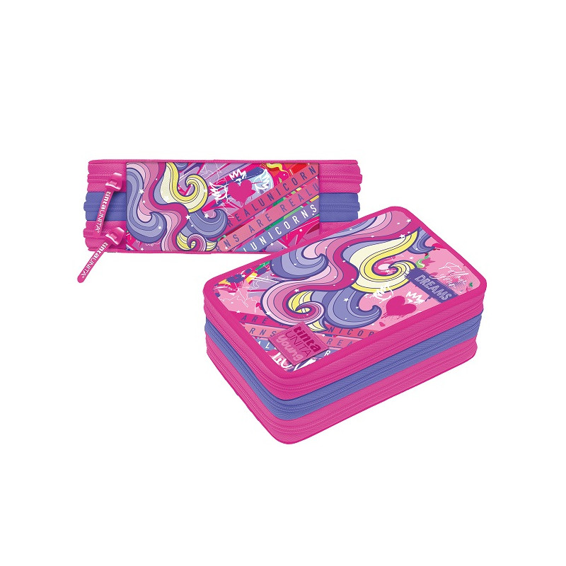 Astuccio completo 3 zip TINTAUNITA Unicorn