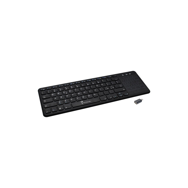 Tastiera techmade con touchpad per pc e smart tv wireless