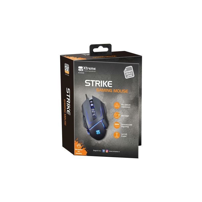 XTREME STRIKE GAMING MOUSE 3200 DPI 7 TASTI USB