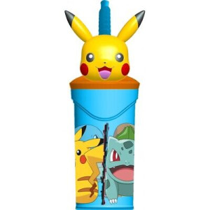 Bicchiere con cannuccia Pokemon