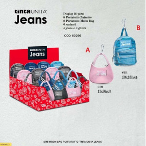 Mini borsetta Moon Bag & Mini Zainetto Tinta Unita Jeans
