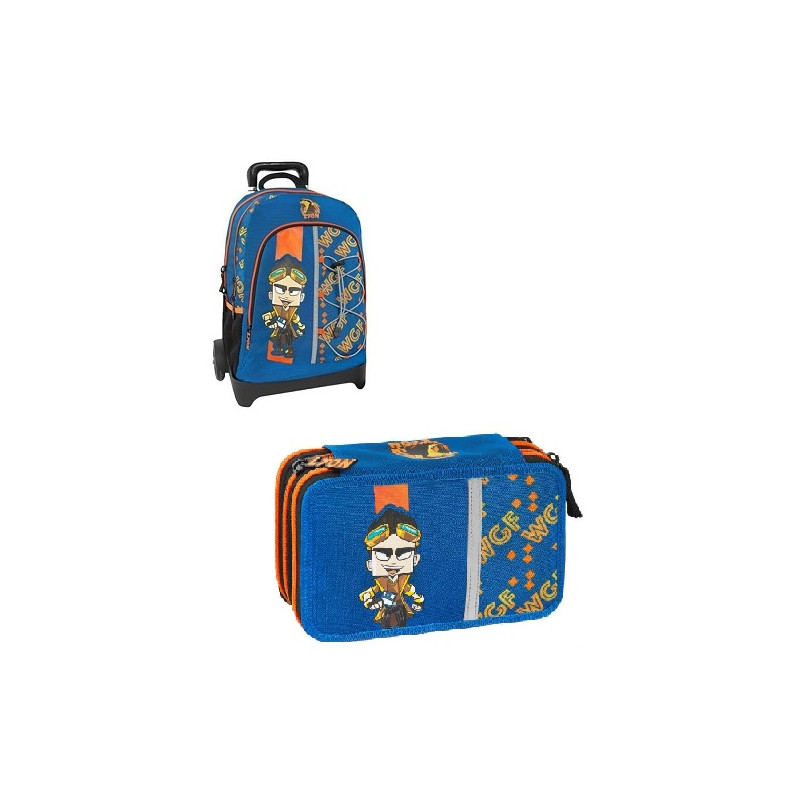 OFFERTA Kit Trolley zaino + astuccio 3 zip Lyon