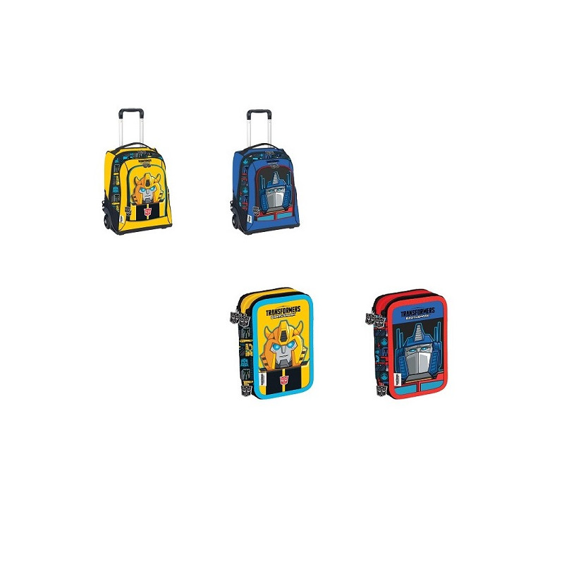 OFFERTA Kit Trolley zaino + astuccio 3 zip Tranformers