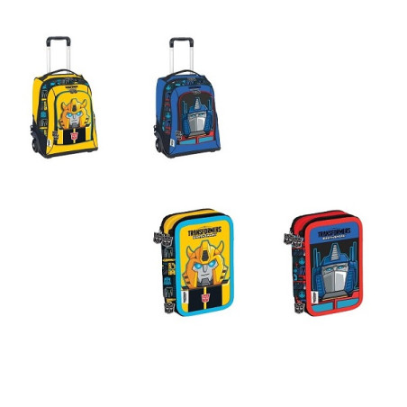 OFFERTA Kit Trolley zaino + astuccio 3 zip Tranformers
