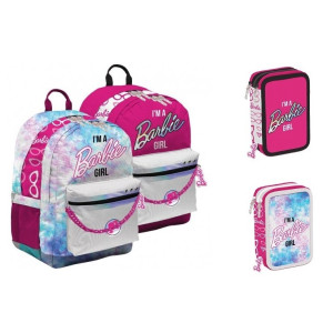 OFFERTA Kit Zaino + astuccio 3 zip BARBIE (€ 58,00+34,60)