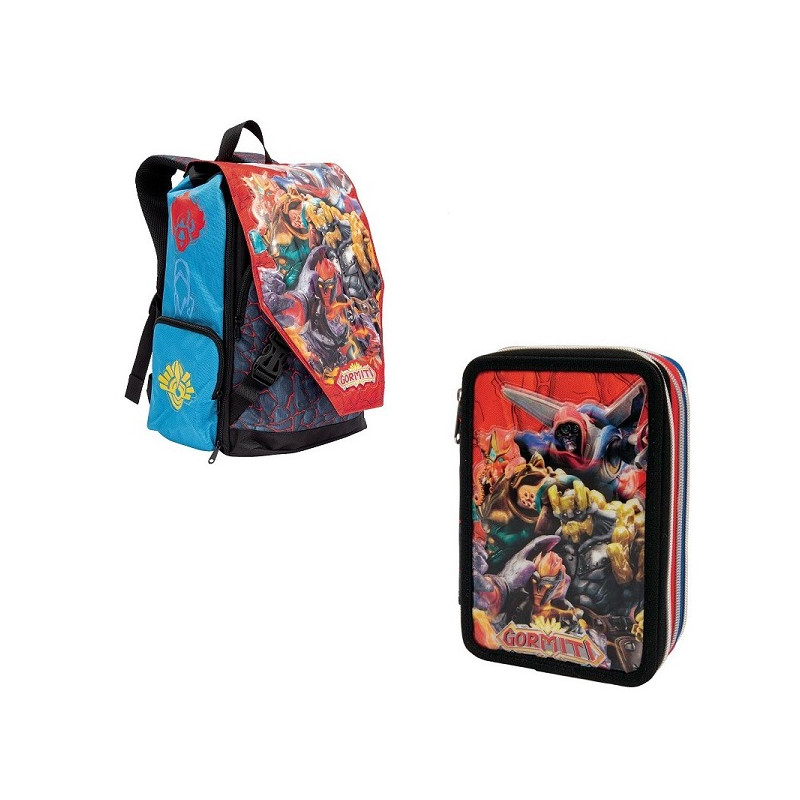 OFFERTA Kit Zaino + astuccio 3 zip Gormiti