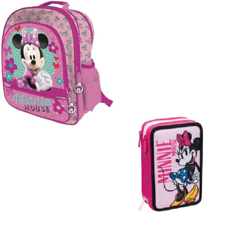 OFFERTA Kit Zaino + astuccio 3 zip Minnie Seven