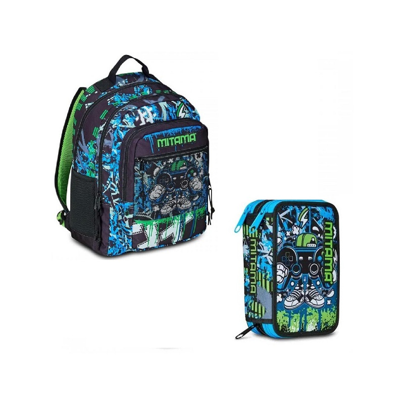 OFFERTA Kit Zaino + astuccio 3 zip Mitama Punch game