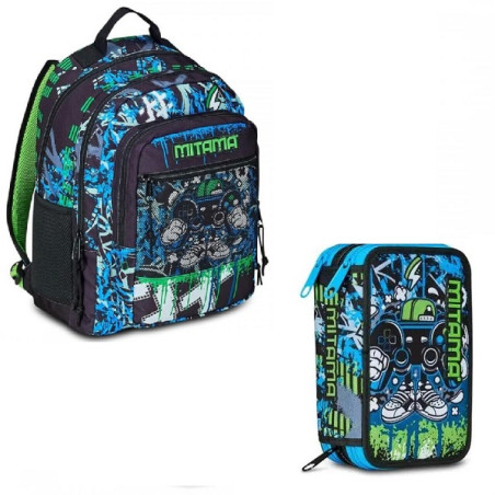 OFFERTA Kit Zaino + astuccio 3 zip Mitama Punch game