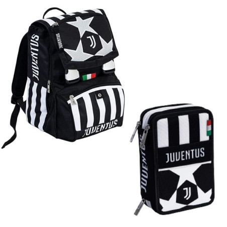 OFFERTA Kit Zaino + astuccio 3 zip Seven juventus