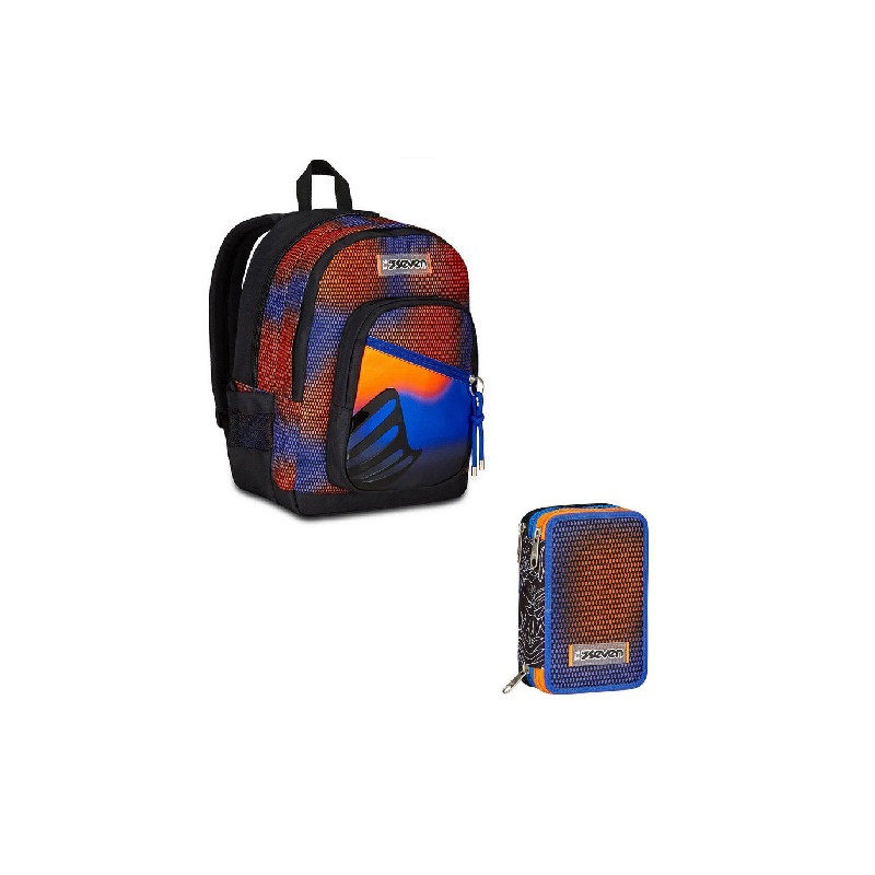 OFFERTA Kit Zaino + astuccio 3 zip Seven Shadefull boy