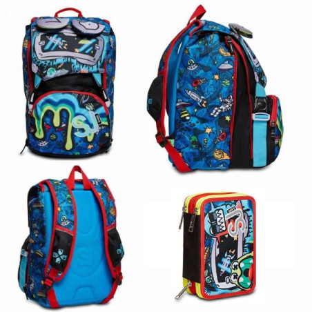 OFFERTA Kit Zaino + astuccio 3 zip Seven SJ Wondrous boy (79,90+32,90)