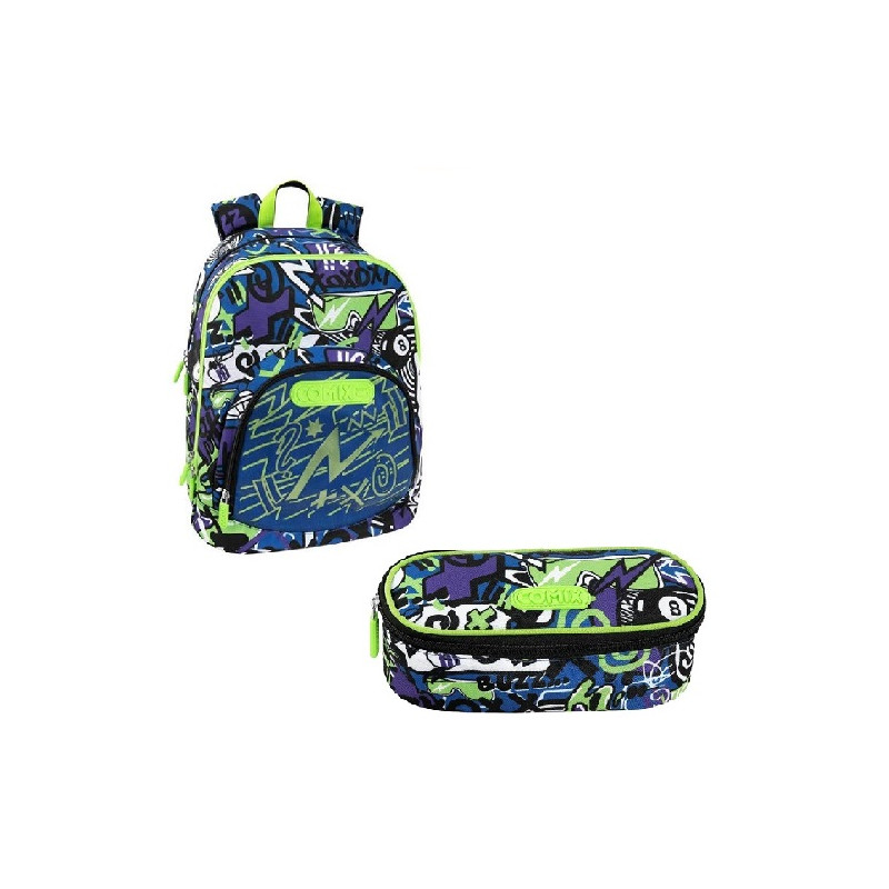 OFFERTA KIT zaino + astuccio tombolino Comix Special bright