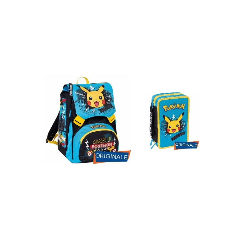 OFFERTA Kit Zaino Seven POKEMON (list. €64,90)+ astuccio 3 zip (list.€32,90)