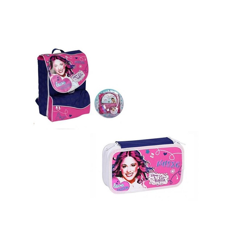 OFFERTA Kit Zaino violetta + astuccio 3 zip