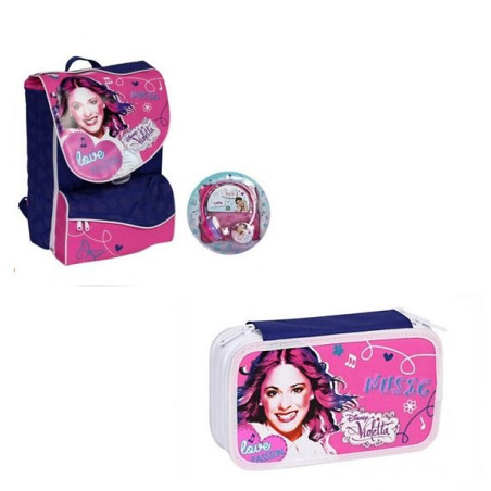 OFFERTA Kit Zaino violetta + astuccio 3 zip