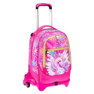 OFFERTA Trolley Zaino seven SJ Jack-3Wd Unicorn Led Girl, Candy Fuxia