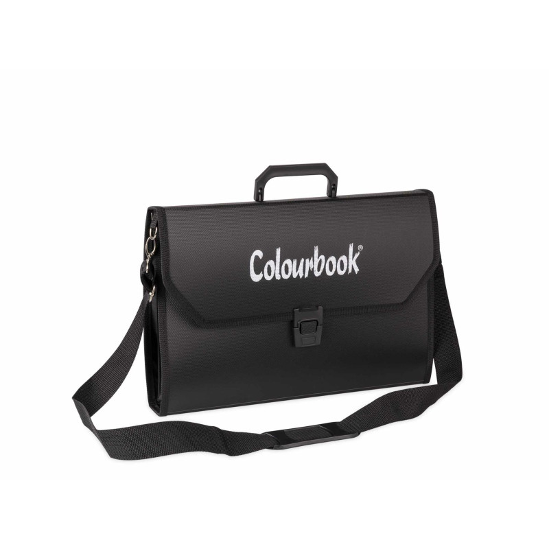 Valigetta cartella in ppl Colourbook  NERA 36x53 con tracolla