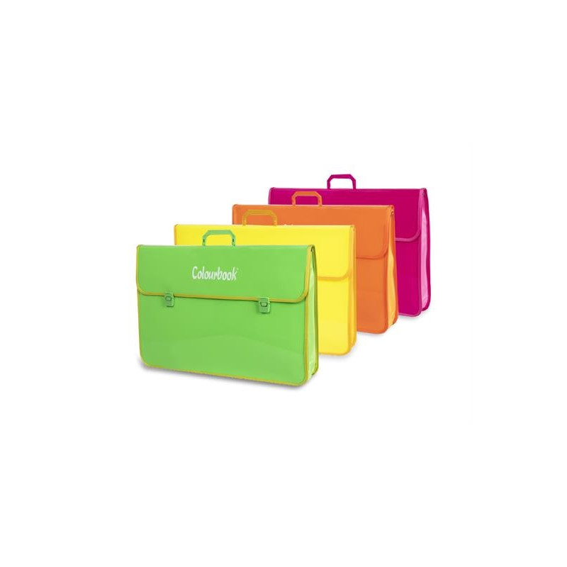 Valigetta cartella in ppl con soffietto Colourbook fluo 39x26x10