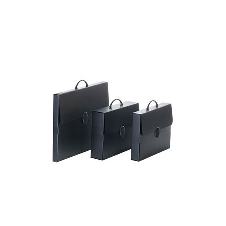 Valigetta cartella polionda 56x36 d.65 NERA 2 chiusure
