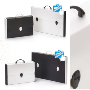Valigetta Cartella polionda Balmar rinforzata black and white 28x43x8,5