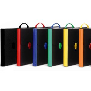 Valigetta Cartella polionda Balmar rinforzata nero+colore 60X37X5 2 chiusure