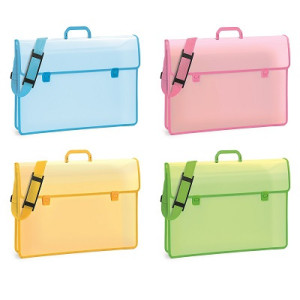 Valigetta Cartella polionda in PPL 52x37x6 con tracolla vari colori pastello