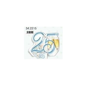 Biglietti bomboniere con portaconfetti 25esimo anniversario 25pz