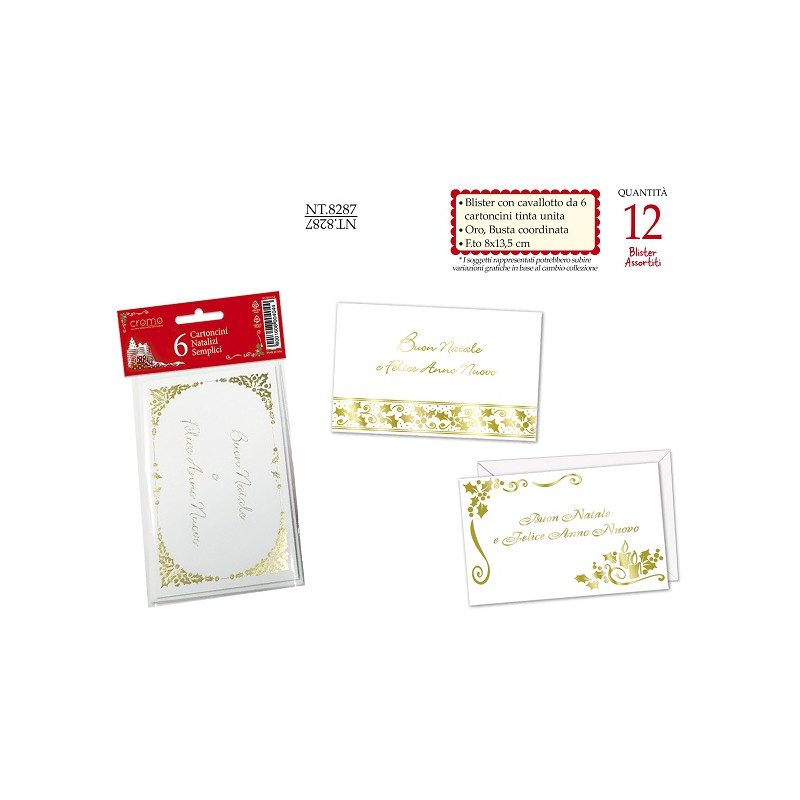 Biglietti e buste auguri natale uso ufficio 6pz
