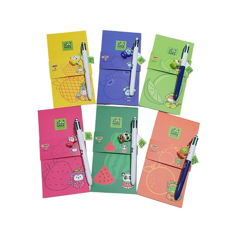 Blocchetto  TINTAUNITA con Bic 4 colori con charm