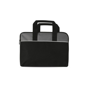 Borsa cartella porta documenti in poliestere nero/grigio