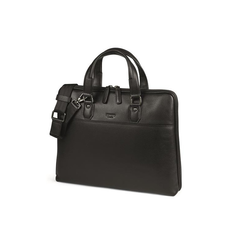Borsa in pelle 2 scomparti nera