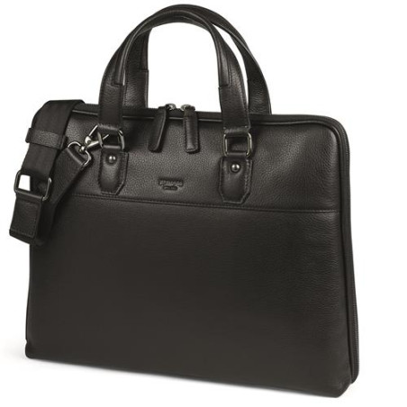 Borsa in pelle 2 scomparti nera