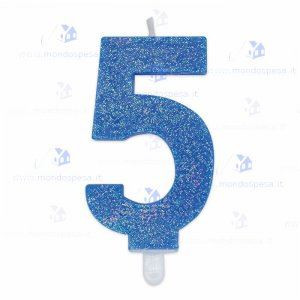 Candelina glitterata n.3 azzurro