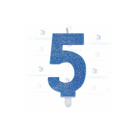 Candelina glitterata n.7 azzurro