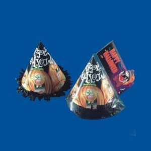 Cappellino Happy Halloween c/zucca e frange  6pz