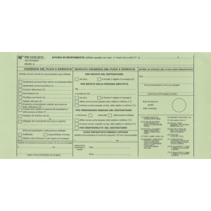 Cartolina verde atti giudiziari Avviso di ricevimento