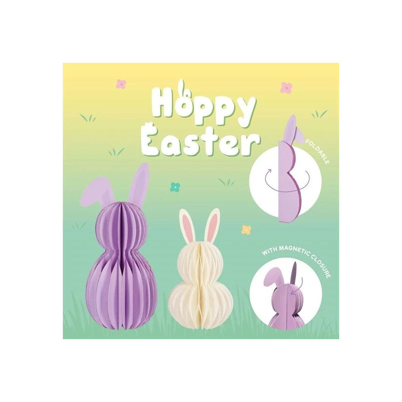 CONIGLIETTI PIEGHEVOLI 2pz IN CARTA HOPPY EASTER LEGAMI Foldable Bunny