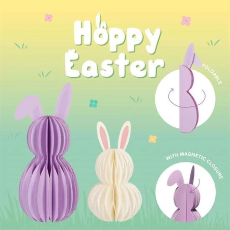 CONIGLIETTI PIEGHEVOLI 2pz IN CARTA HOPPY EASTER LEGAMI Foldable Bunny