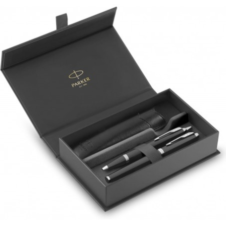 Gift set PARKER PENNA IM STILO + SFERA GT BLACK EDITION RIFINITURE CROMATE